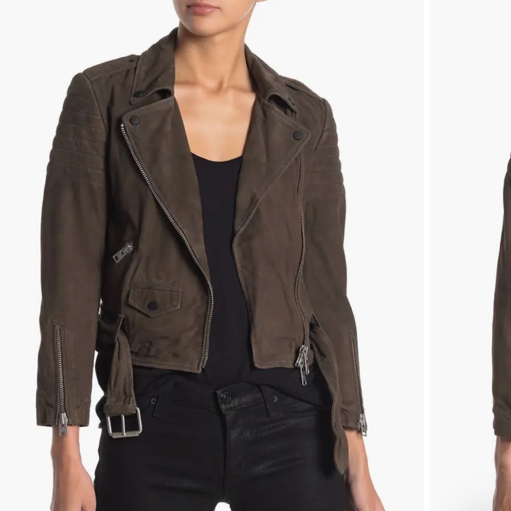 All Saints Hitchen Suede Biker Jacket